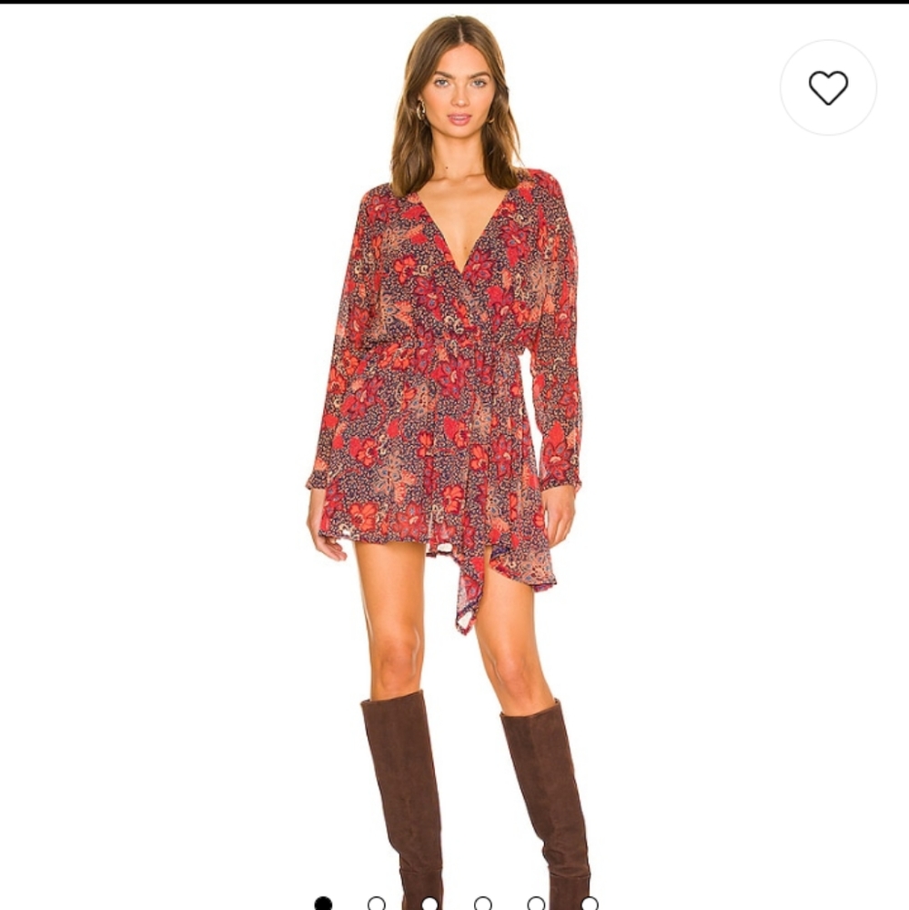 Free People Teegan Mini Dress In Peach Combo